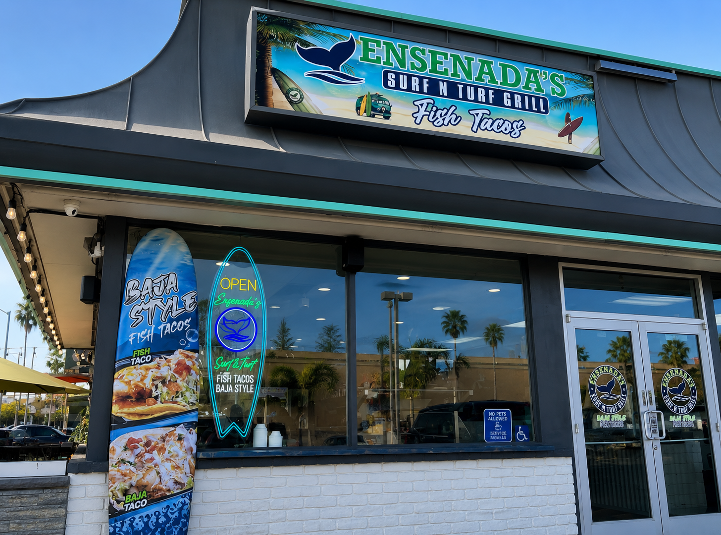 Baja style fish tacos at Ensenada's Surf N Turf Grill