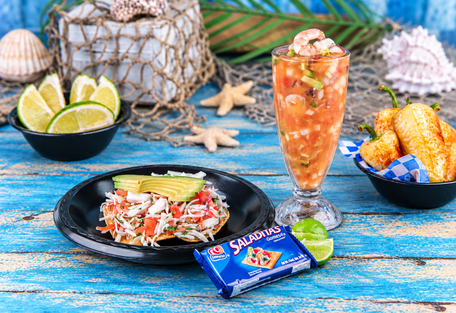 Cóctel Regular de Camarón y Tostada de Ceviche